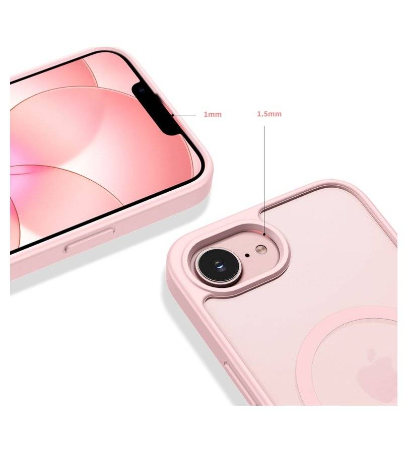 Magsafe Калъф за iPhone 17e/ 16e, Tech-Protect BasicMag Matte Case, Розов (3)
