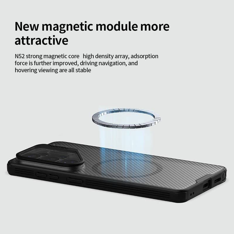 Magsafe Калъф за Samsung S26 Ultra, Nillkin CamShield Prop Mag Case, Черен (3)