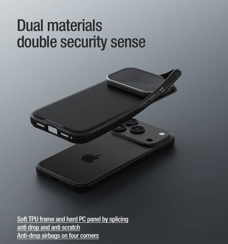 Magsafe Калъф за iPhone 17 Pro, Nillkin CamShield Prop Mag Case, Черен (5)