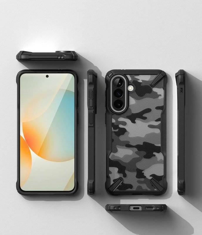 Противоударен Калъф за Samsung A57, Ringke Fusion X Camo Case, Черен (4)