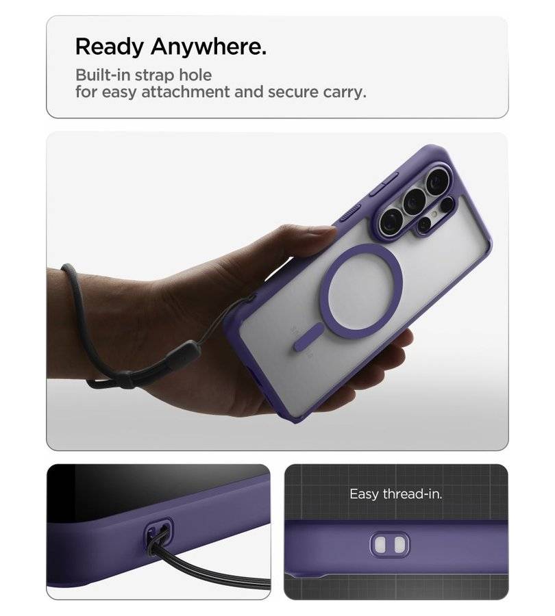 Magsafe Калъф за Samsung S26 Ultra, Spigen Ultra Hybrid Case, Лилав (13)