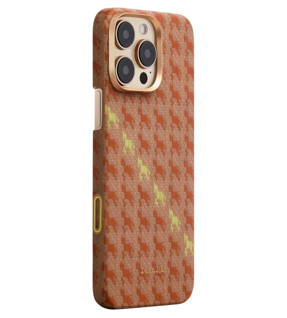 Magsafe Калъф за iPhone 16 Pro, Pitaka Edge Happiness Rides Case Amber, Оранжев