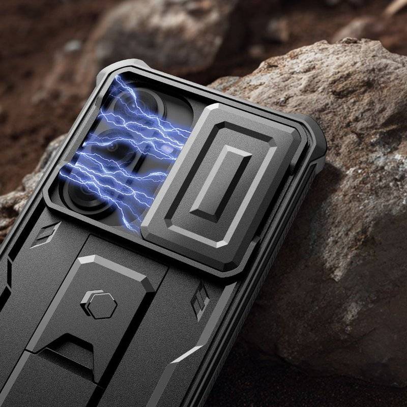 Противоударен Калъф 360 за Samsung S26, Tech-Protect Kevlar Cam+ 2-Set Case, Черен (3)