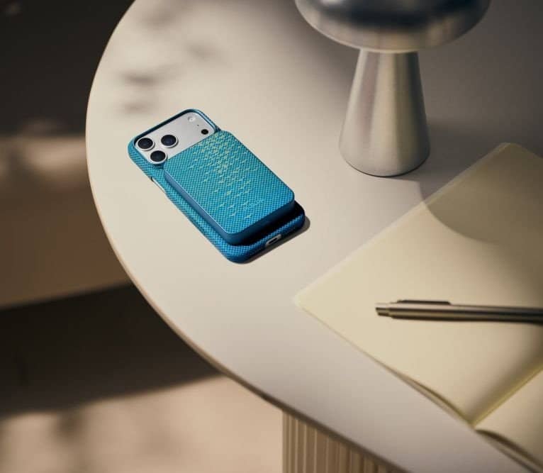 Magsafe Външна Батерия, Pitaka Aramid Magnetic 10000mAh Qi2 Lucid Blue, Син (7)