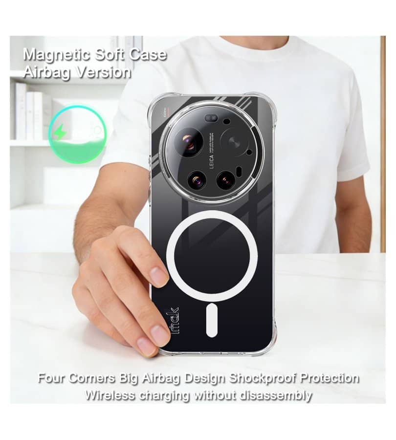 MagSafe Силиконов Калъф за Xiaomi 17 Ultra, Crystal Armor Case, Прозрачен (7)