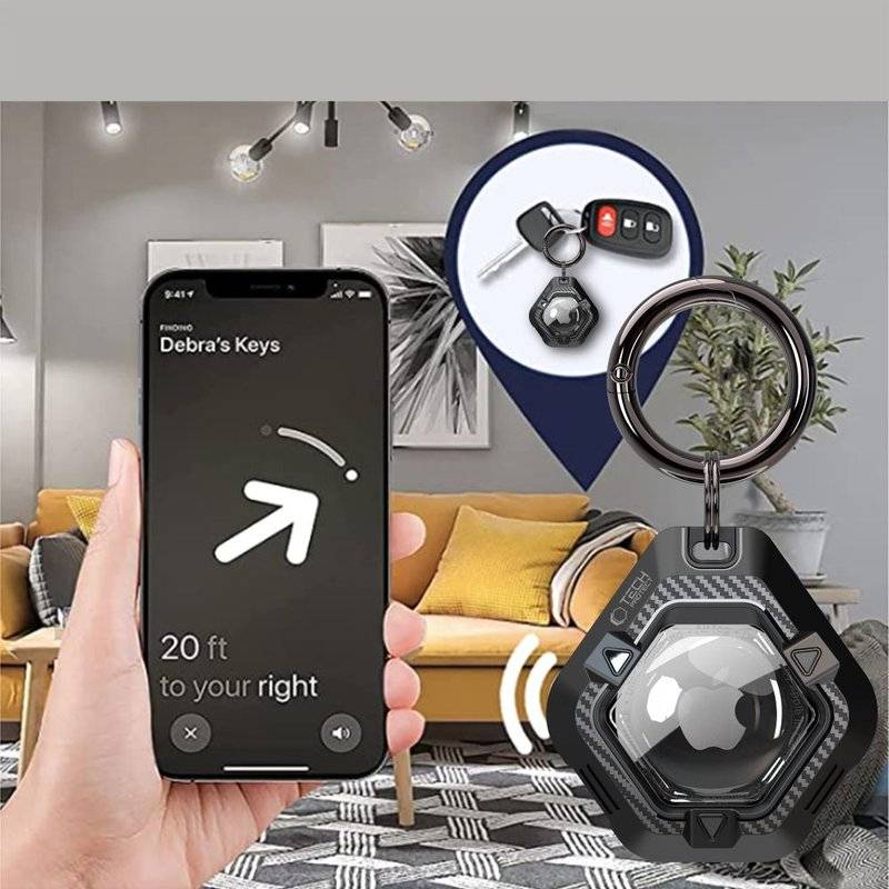 Калъф за Apple AirTag 1/ 2, Tech-Protect Defense Case, Черен (6)