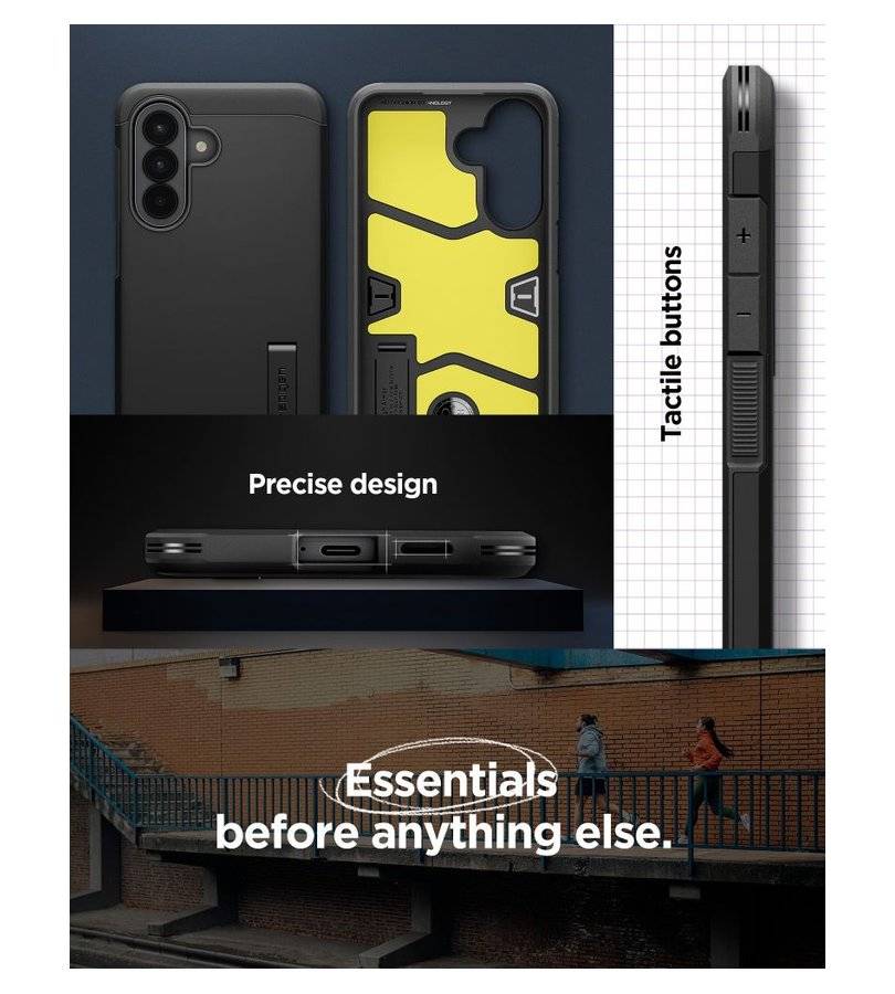 Калъф с Поставка за Samsung A37, Spigen Tough Armor Case, Черен (15)