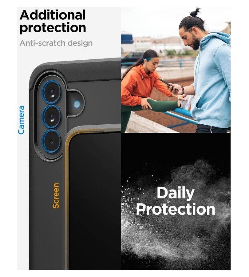 Калъф с Поставка за Samsung A37, Spigen Tough Armor Case, Черен (14)