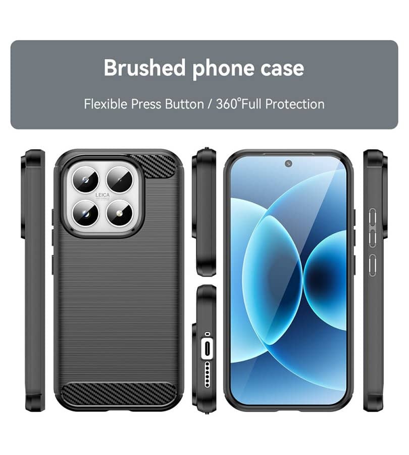 Противоударен Калъф за Xiaomi 17, Premium Carbon Case, Черен (3)