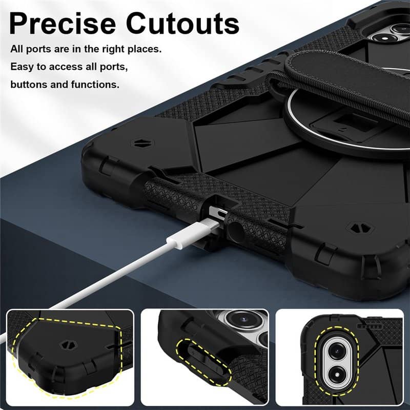 Калъф с Дръжка за Xiaomi Redmi Pad 2 Pro 12.1", KickStand Rugged Case, Черен (4)