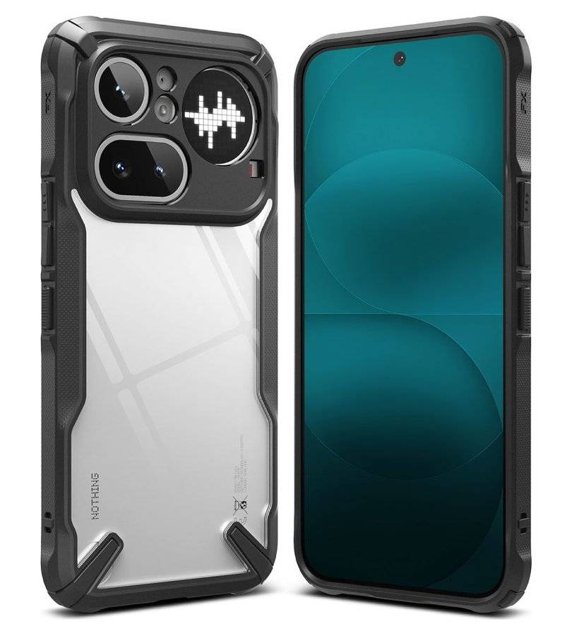 Противоударен Калъф за Notning Phone 4A Pro, Ringke Fusion X Case, Черен (2)