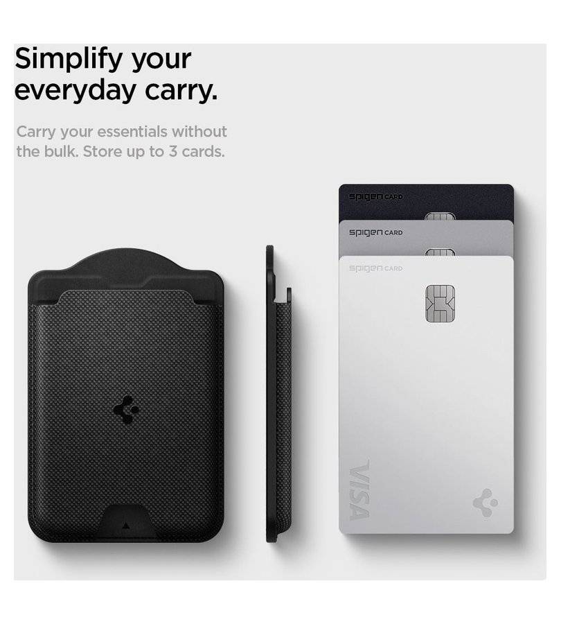 Magsafe Калъф за Карти за Samsung S, Spigen Urban Fit Mag Wallet Card Case, Черен (7)