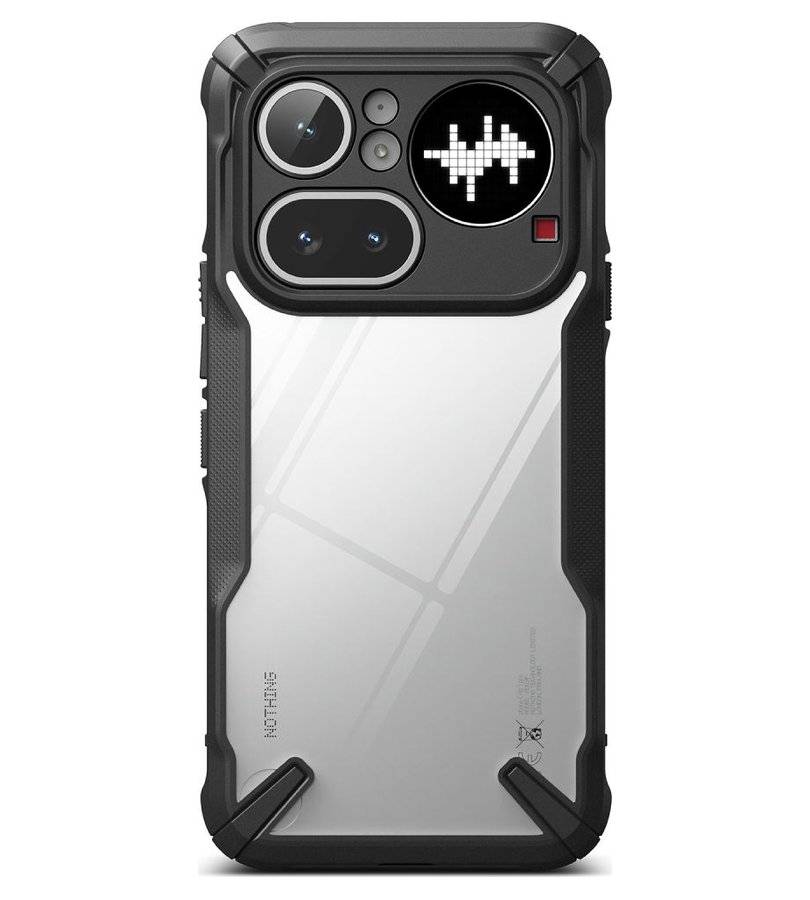 Противоударен Калъф за Notning Phone 4A Pro, Ringke Fusion X Case, Черен (3)