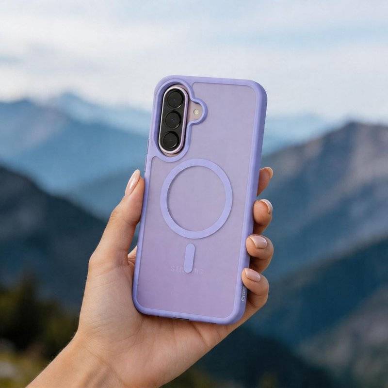 Magsafe Калъф за Samsung A57, Tech-Protect MagMat Case, Лилав (6)