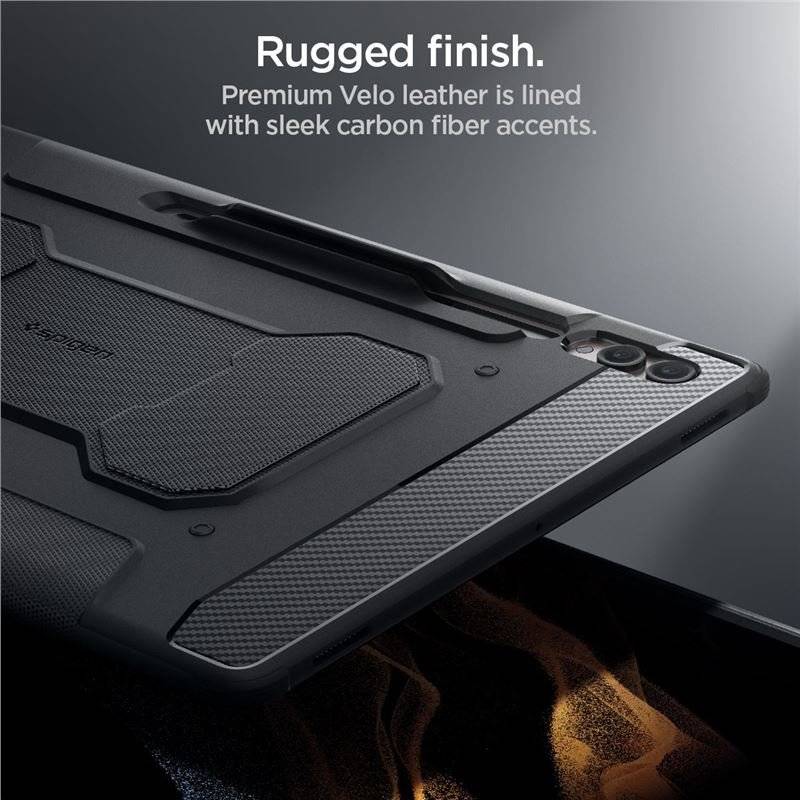 Противоударен Калъф за Samsung Tab S10 Ultra/ S9 Ultra 14.6", Spigen Rugged Armor Pro Case, Черен (15)