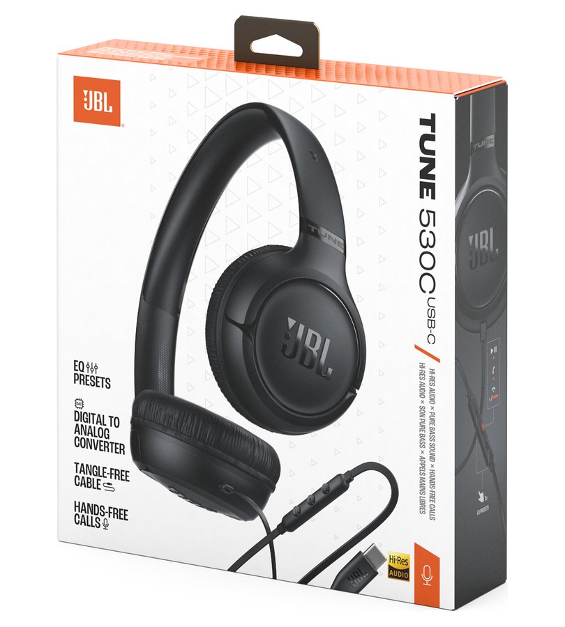 Слушалки с Кабел, JBL Tune 530C USB-C, Черен (8)