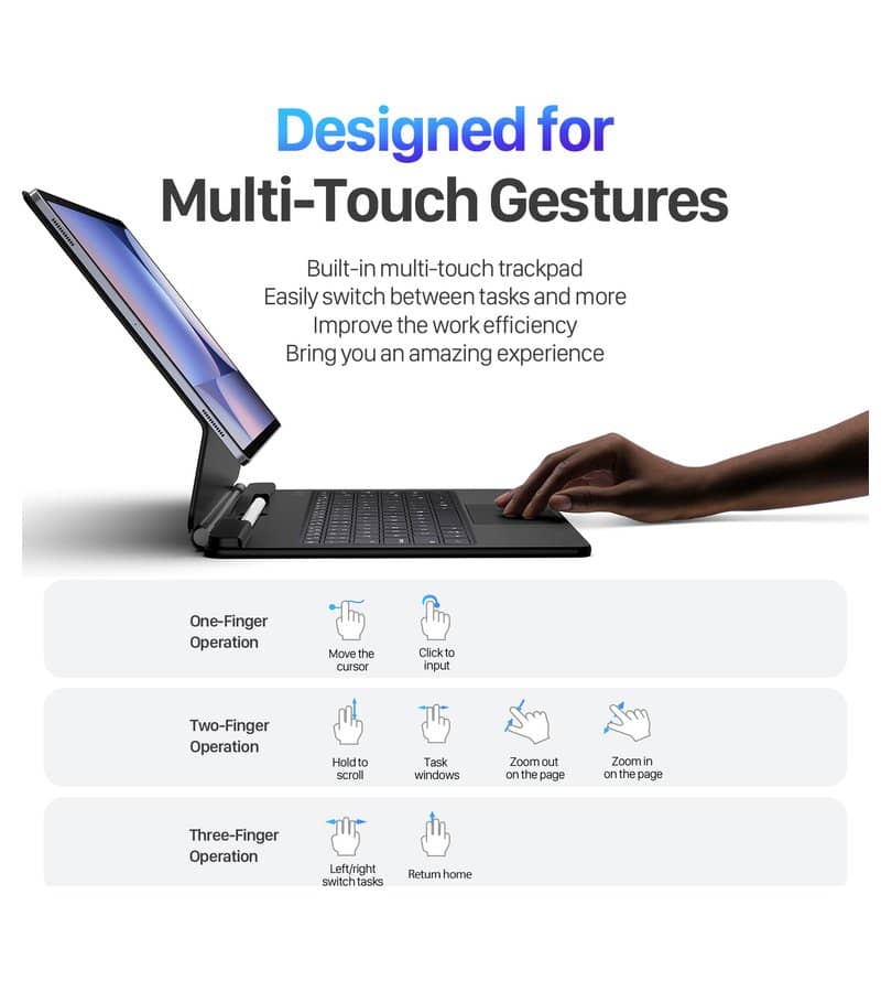 Калъф с Клавиатура и Тъчпад за Samsung Tab S11 Ultra, Dux Ducis Magnetic Keyboard Case, Черен (11)