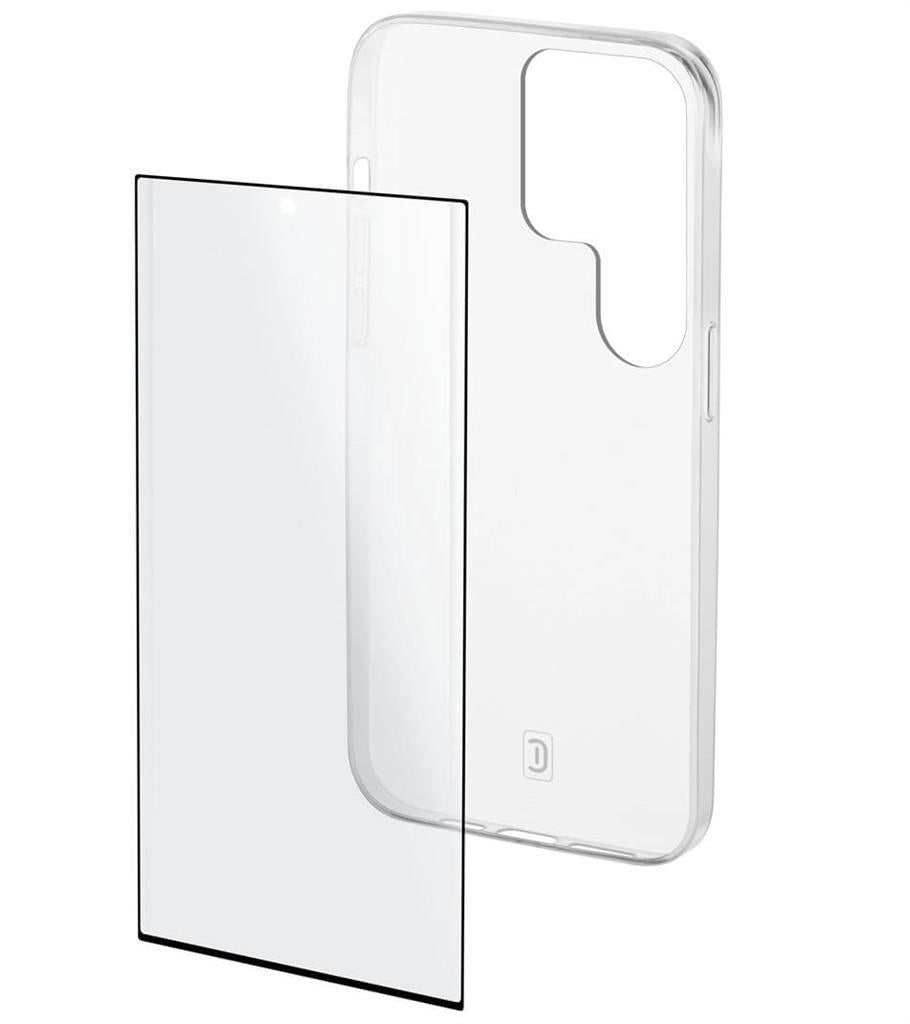 Калъф с Протектор за Samsung S23 Ultra, CellularLine Protection Kit, Прозрачен (2)