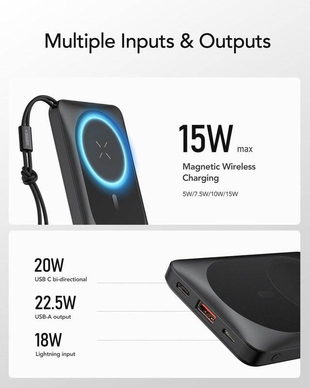 MaSafe Външна батерия, Veger Magon-Stand 10000mAh 22.5W, Черен (5)