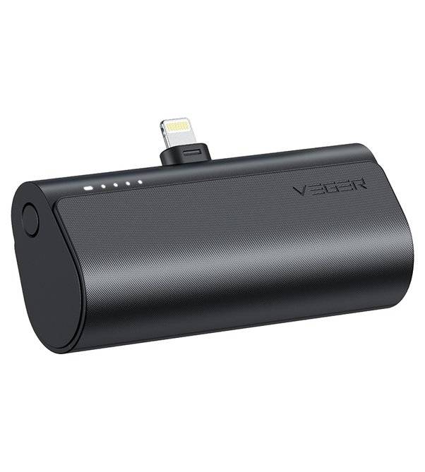 Външна батерия, Veger PlugOn Lightning 5000mAh 20W, Черен