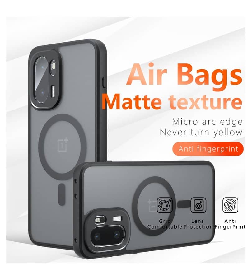Magsafe Калъф за OnePlus 15R, Matte Smoky Case, Черен (5)