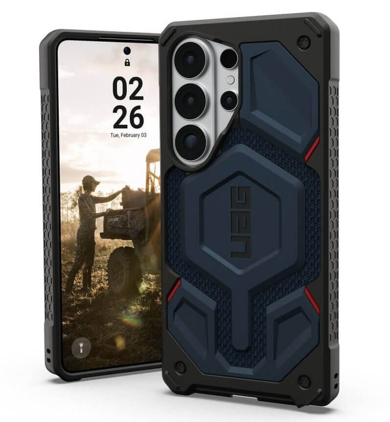 Magsafe Противоударен Калъф за Samsung S26 Ultra, UAG Monarch Pro Kevlar Case Mallard, Син