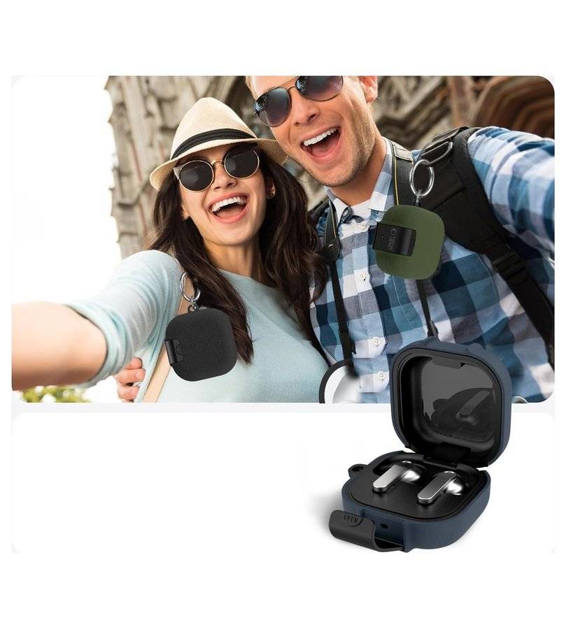 Силиконов Калъф за Samsung Galaxy Buds 4 Pro/ 4, Tech-Protect Slim Hook Case, Черен (9)