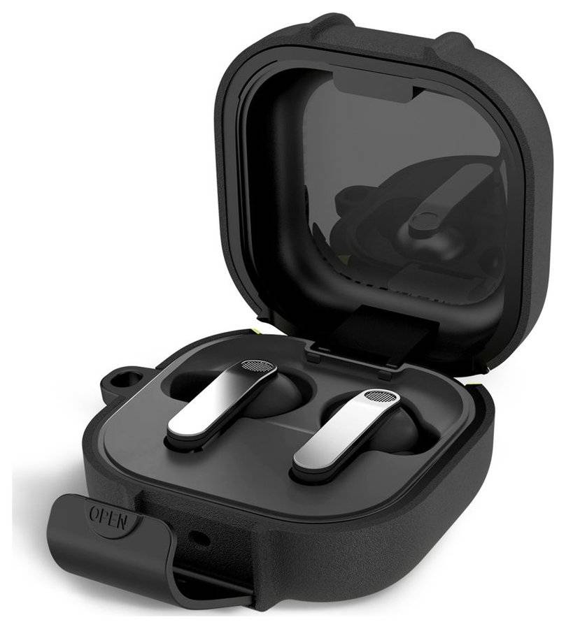 Силиконов Калъф за Samsung Galaxy Buds 4 Pro/ 4, Tech-Protect Slim Hook Case, Черен