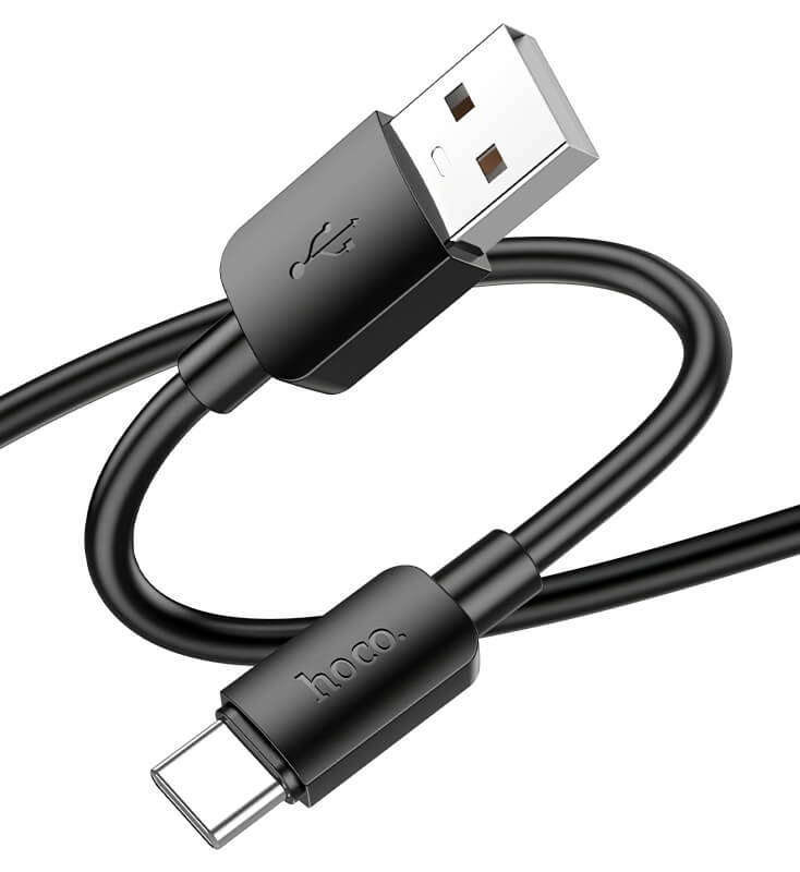 Къс USB-C към USB-A Кабел за Външна Батерия, Hoco 27W 0.25m, Черен (2)