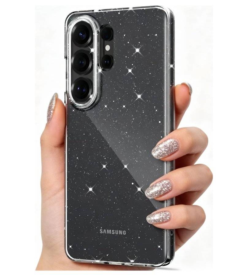 Блестящ Калъф за Samsung S26 Ultra, Tech-Protect FlexAir Glitter Case, Прозрачен (4)