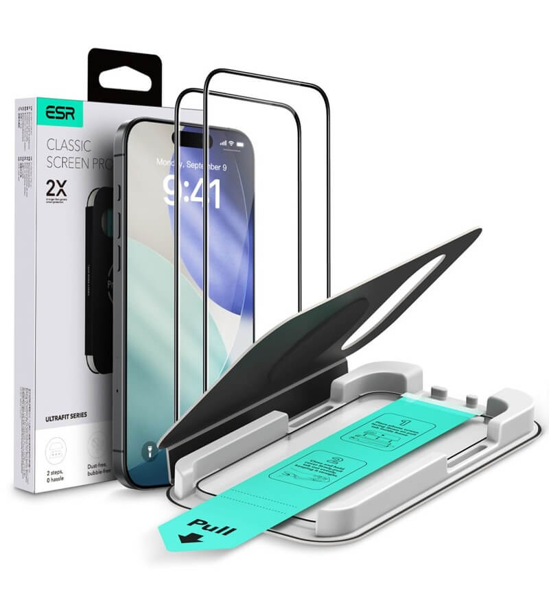 Протектор за iPhone Air, ESR Ultrafit Armorite Glass 2бр., Прозрачен