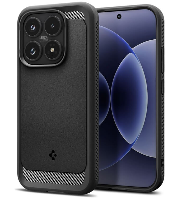 Противоударен Калъф за Xiaomi 17, Spigen Rugged Armor Case, Черен