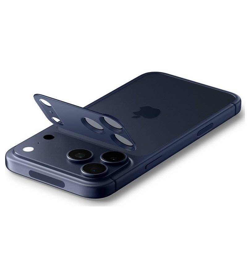Протектор за Камерата на iPhone 17 Pro, Spigen EZ Fit Optik Pro XL Glass tR, Син (2)