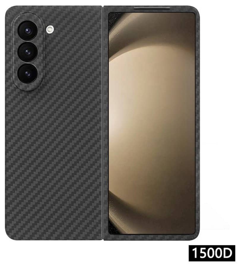 Карбонов Калъф за Samsung Z Fold 6, Aramid Fiber Case, Черен