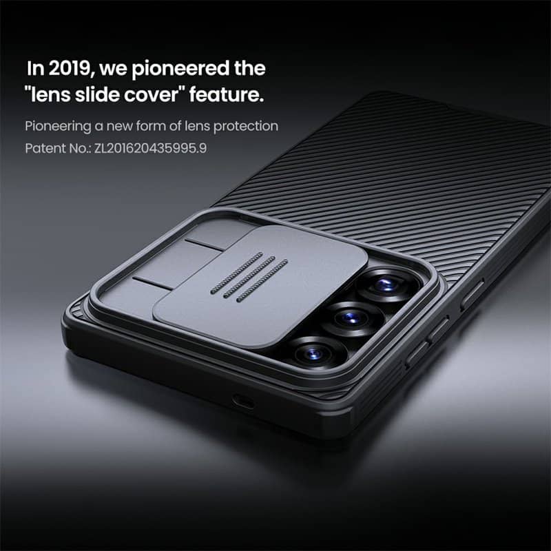 Magsafe калъф с Плъзгач за Камера за Samsung S25 Ultra, Nillkin CamShield Pro Case, Черен (6)