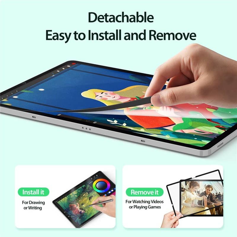 Матов Протектор за Samsung Tab S10 FE Plus 13.1", Dux Ducis Magnetic Paperfeel Naad Glass, Прозрачен (6)