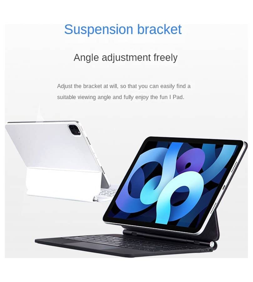Калъф с Клавиатура и Тъчпад за iPad Pro 11 2025-2024, Magnetic Keyboard Case, Черен (7)