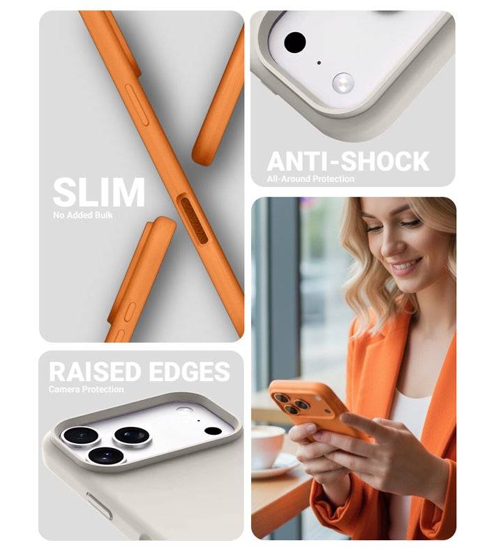 Magsafe Силиконов Калъф за iPhone 17 Pro, Crong Color Cover Magnetic Case, Оранжев (5)