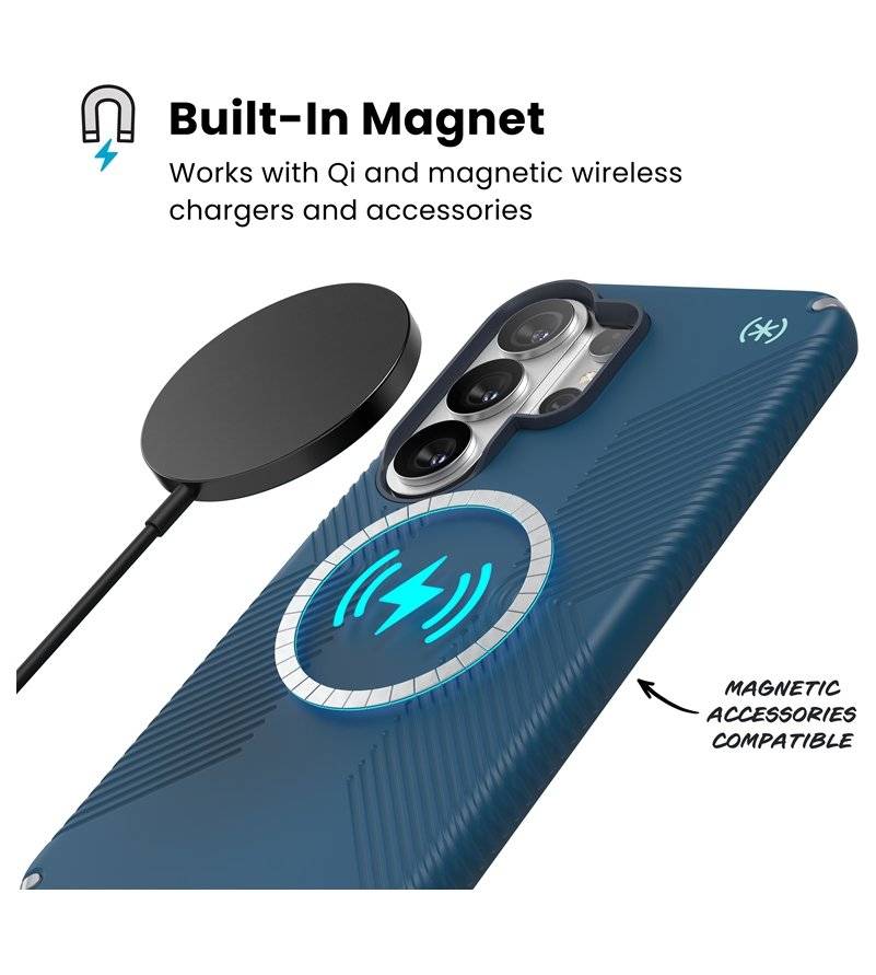Magsafe Калъф за Samsung S26 Ultra, Speck Presidio2 Grip Magnet Case, Син (4)