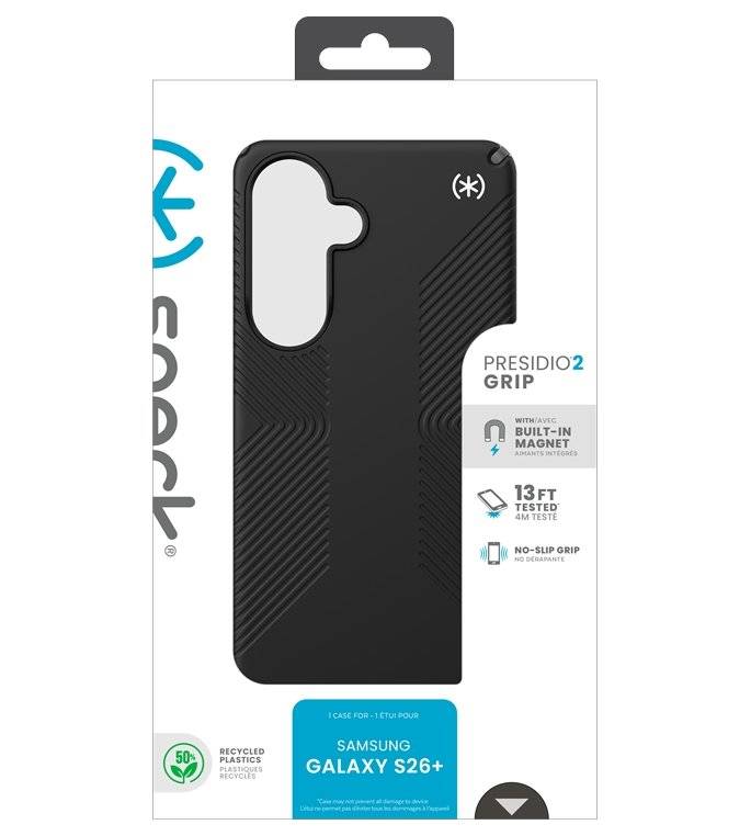 Magsafe Калъф за Samsung S26 Plus, Speck Presidio2 Grip Magnet Case, Черен (9)