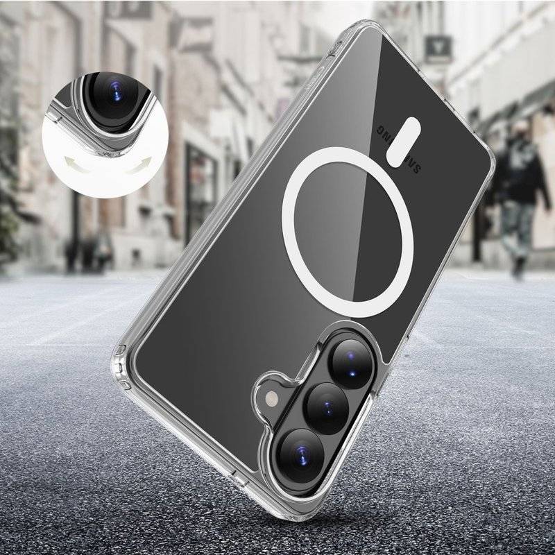 Magsafe Калъф за Samsung S26 Plus, Tech-Protect Hybrid FlexAir Clear Case, Прозрачен (6)