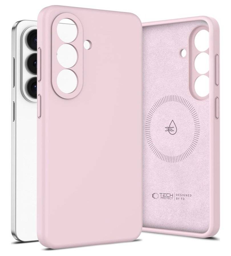 Magsafe Калъф за Samsung S26 Plus, Tech-Protect Silicone Case, Розов (2)