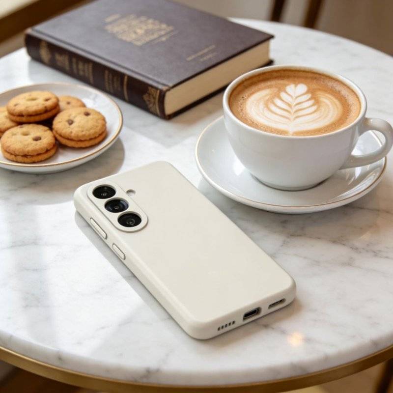 Magsafe Калъф за Samsung S26 Plus, Tech-Protect Silicone Case, Бежов (4)