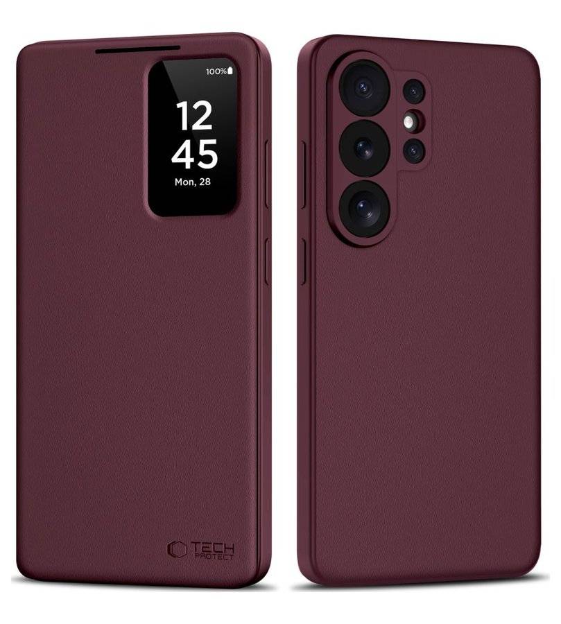 Активен Калъф за Samsung S26 Ultra, Tech-Protect Smart Wallet Book Case, Бордо