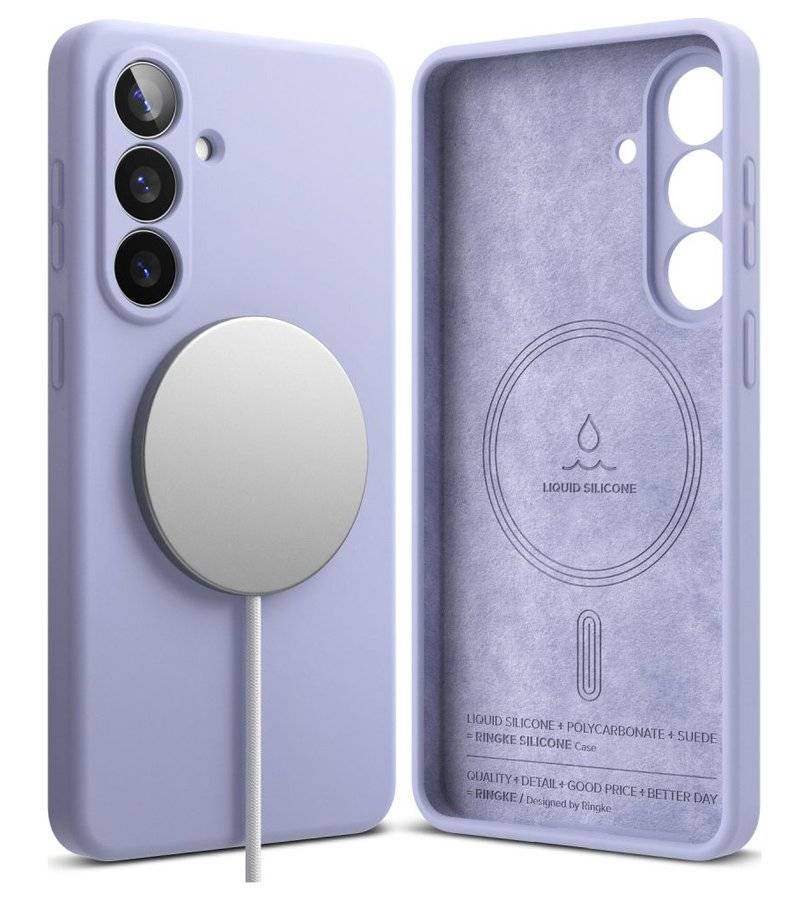 Magsafe Калъф за Samsung S26 Plus, Ringke Silicone Magnetic Case, Лилав (2)