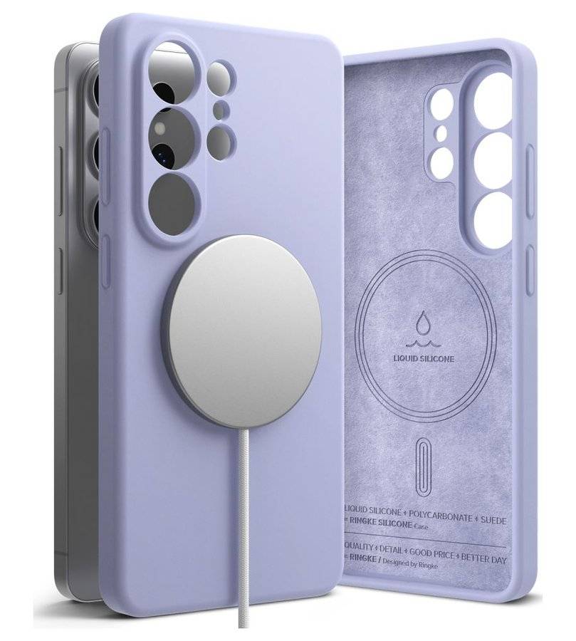 Magsafe Калъф за Samsung S26 Ultra, Ringke Silicone Magnetic Case, Лилав