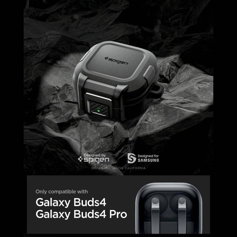 Противоударен Калъф за Samsung Buds 4 Pro/ 4, Spigen Lock Fit Case, Черен (6)