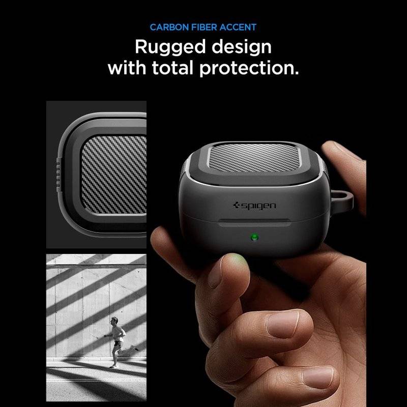 Противоударен Калъф за Слушалки Samsung Buds 4 Pro/ 4, Spigen Rugged Armor Case, Черен (7)