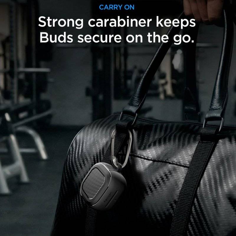 Противоударен Калъф за Слушалки Samsung Buds 4 Pro/ 4, Spigen Rugged Armor Case, Черен (8)