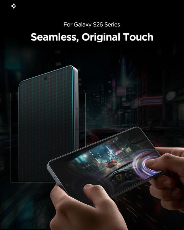 Затъмняващ Протектор за Samsung S26 Plus, Spigen Privacy Glass tR EZ Fit 2бр., Черен (12)
